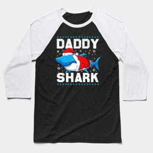 Daddy Shark Santa Fathers Day Baseball T-Shirt